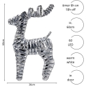 KOOPMAN REINDEER DECORATION 60CM TIMER 60 LED Silver KOOPMAN REINDEER DECORATION 60CM TIMER 60 LED Silver