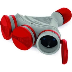 Plastrol Portable Triple Socket with Sealed Covers and Grounding (Water Splash Resistant)