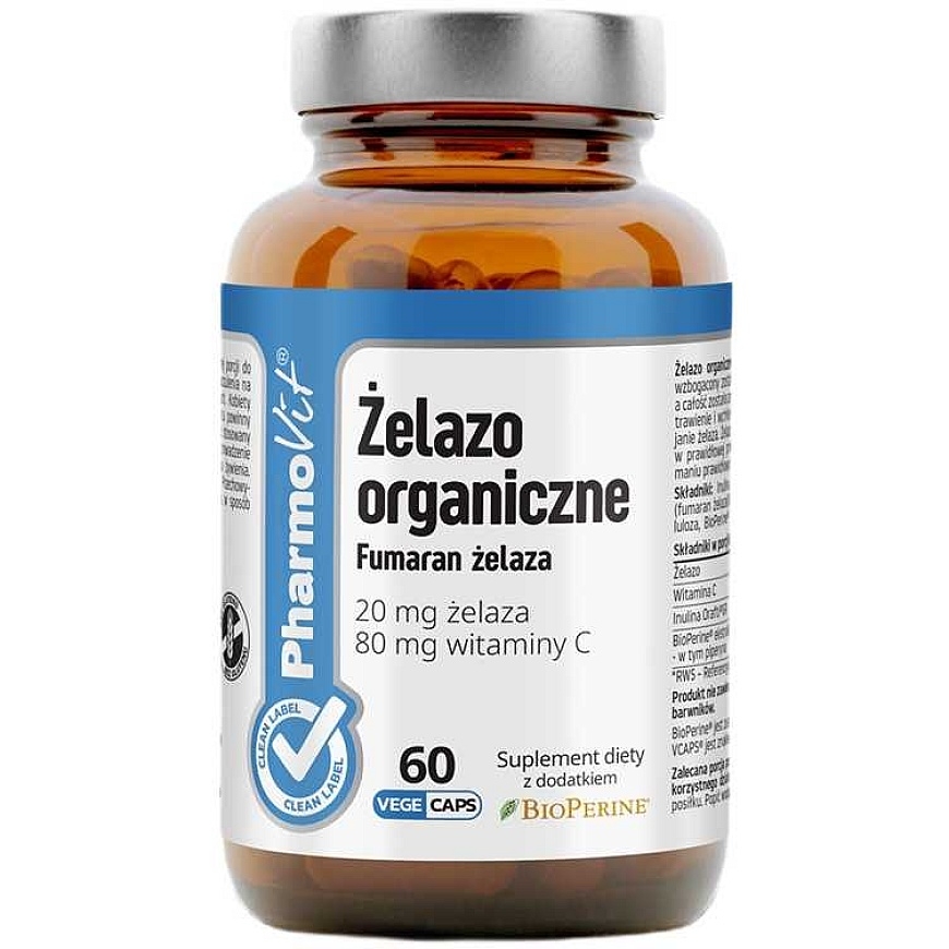 Pharmovit Organiskais dzelzs 20 mg uztura