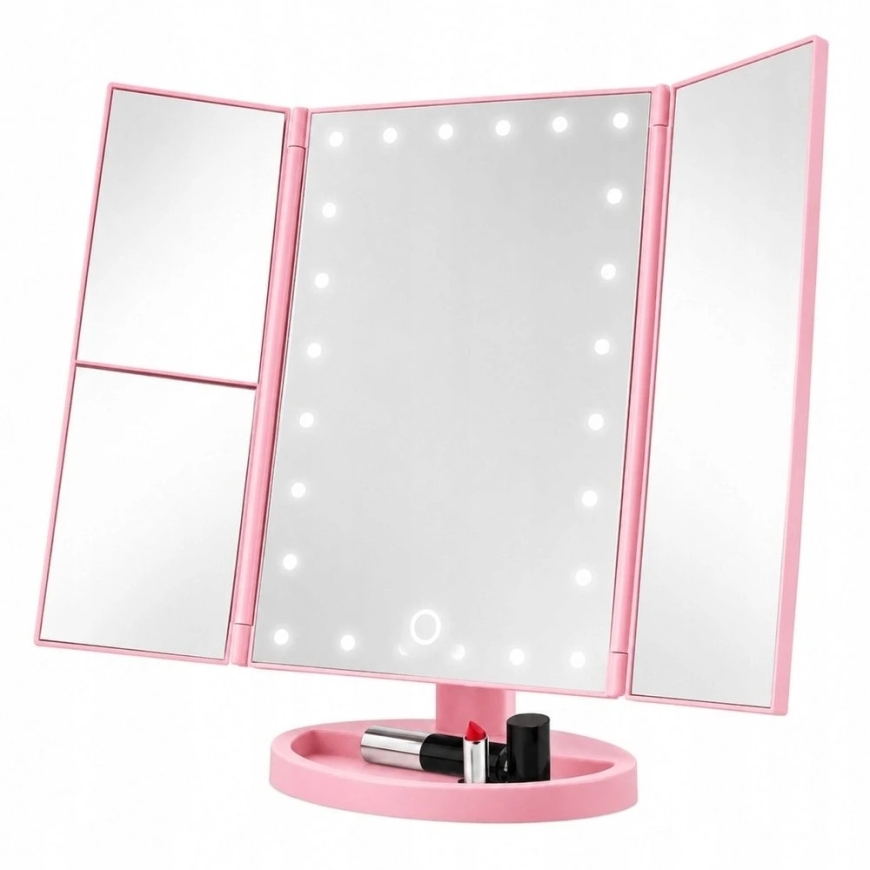 Lean LED kosmetinis veidrodis, rožinis – 2
