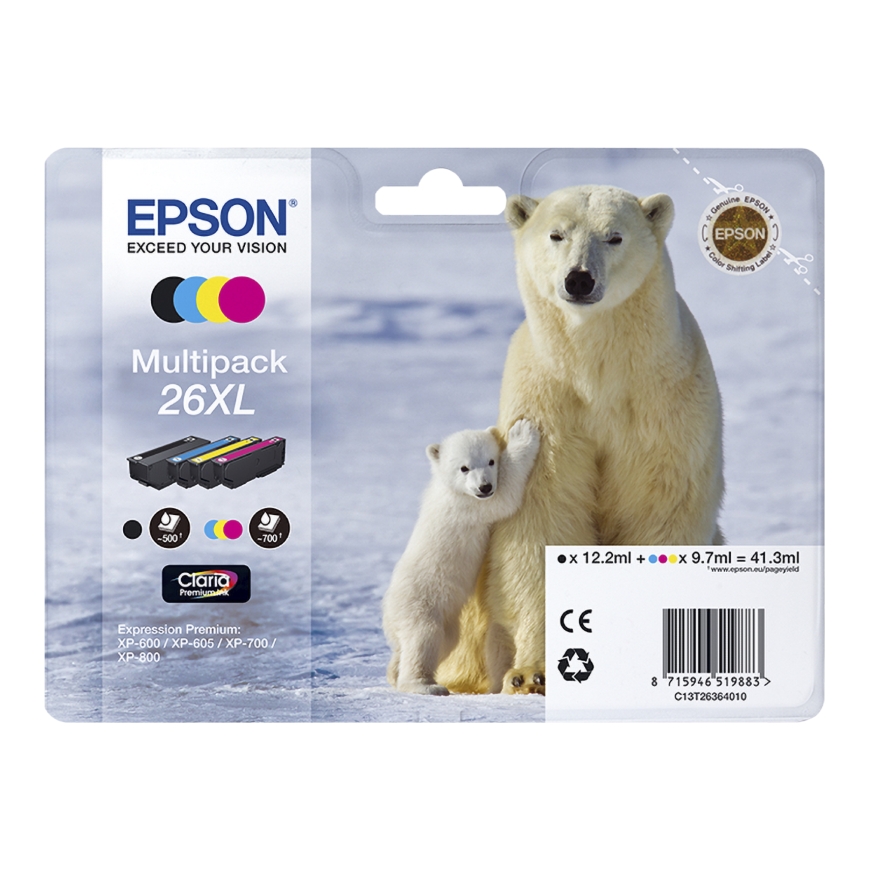 Epson Polar bear C13T26324012 tindikassett 1 tk Originaal High (XL) Yield Tsüaan – 2