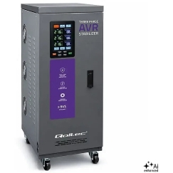 Qoltec trifaasiline pingestabilisaator AVR MULTIPROTECTION | 15 kVA | Täpsus ± 3 % | Servoajam 3F | LCD | Expert Line