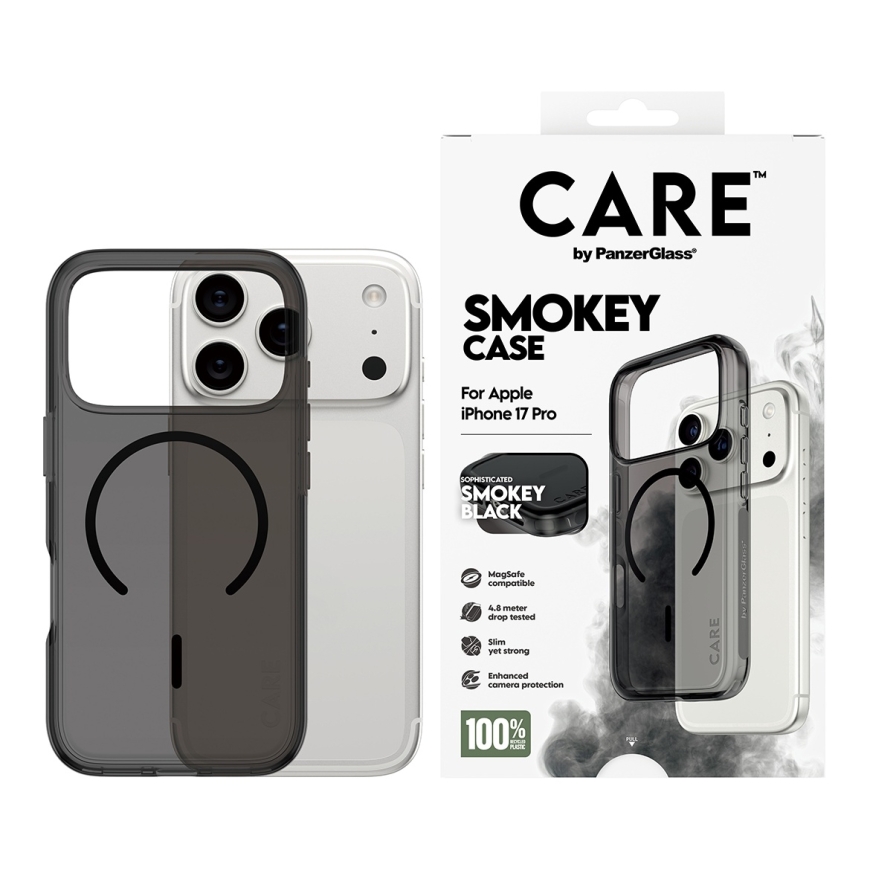 PanzerGlass CARE by ® Flagship Case Urban Explorer Smokey w. Black MagSafe iPhone 17 Pro mobile phone case – 2