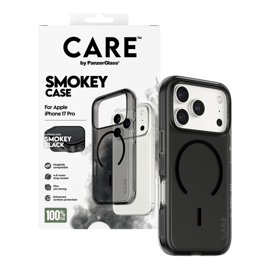 PanzerGlass CARE by ® Flagship Case Urban Explorer Smokey w. Black MagSafe iPhone 17 Pro mobile phone case – 5