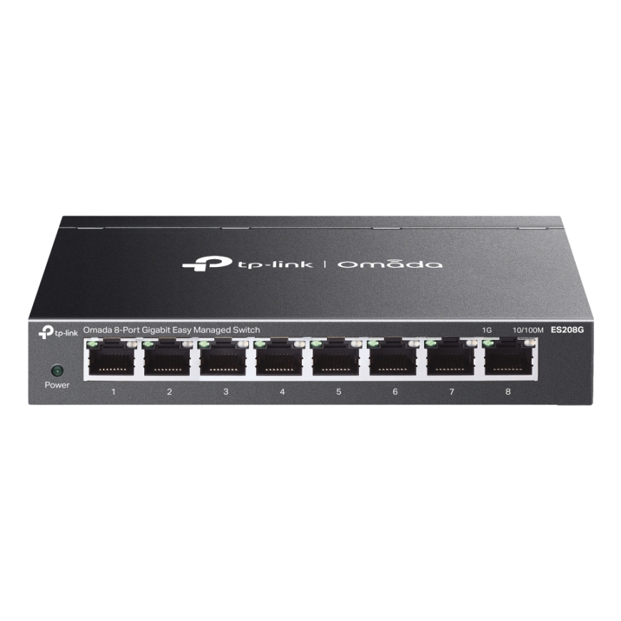 TP-Link Omada ES208G tinklo komutatorius Valdomas L2 Gigabit Ethernet (10/100/1000) Juoda