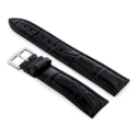 Pacific W102L black leather watch strap - 24mm