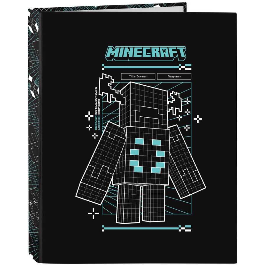Safta Minecraft Screen A4 Cardboard 4 Rings Binder