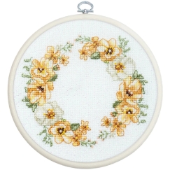 luca S Cross Stitch Embroidery Kit with Hoop "Flower Rhythm" 11 x 10 cm SBC110