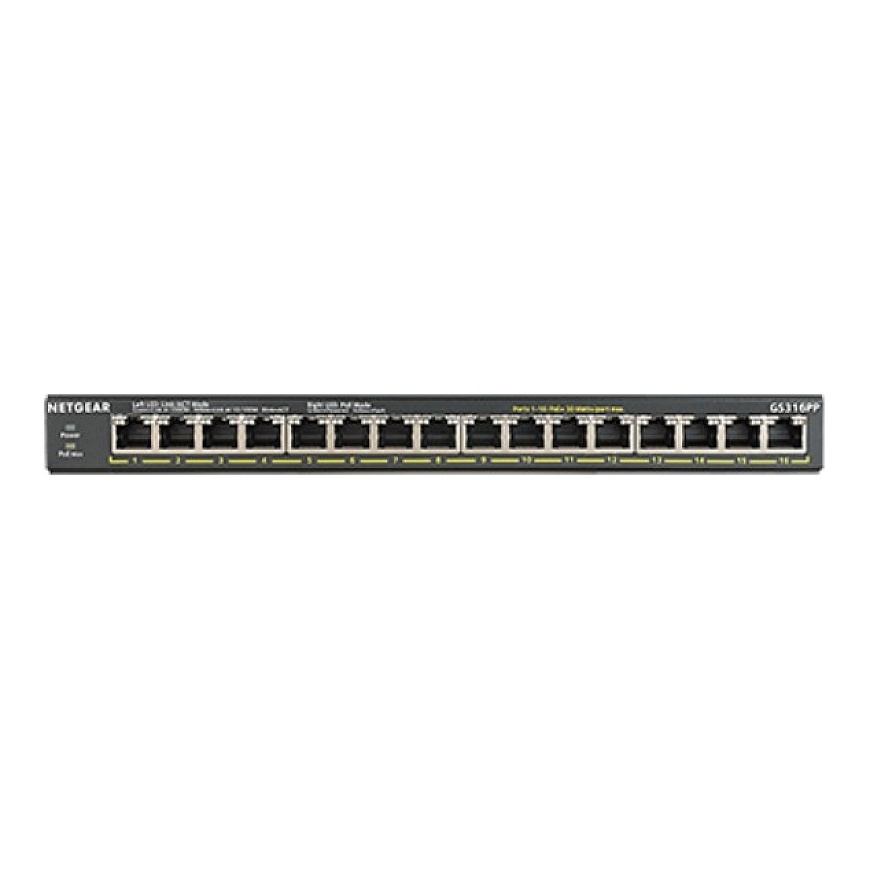 NETGEAR GS316PP Hallitsematon Gigabit Ethernet (10/100/1000) Power over Ethernet -tuki musta – 2