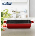 ENAMELLED CAST IRON TRAY, 33x23x7 cm, RED LINE, "COOKING BY HEINNER"