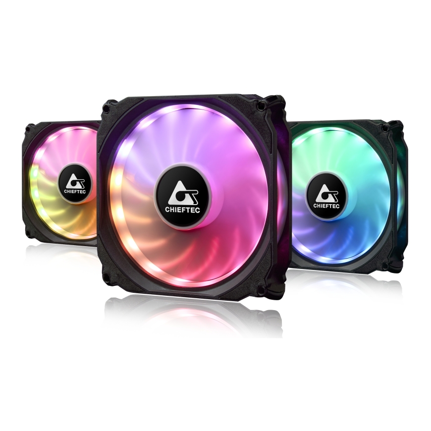 Chieftec CF-3012-RGB computer cooling system Computer case Fan 12 cm Black