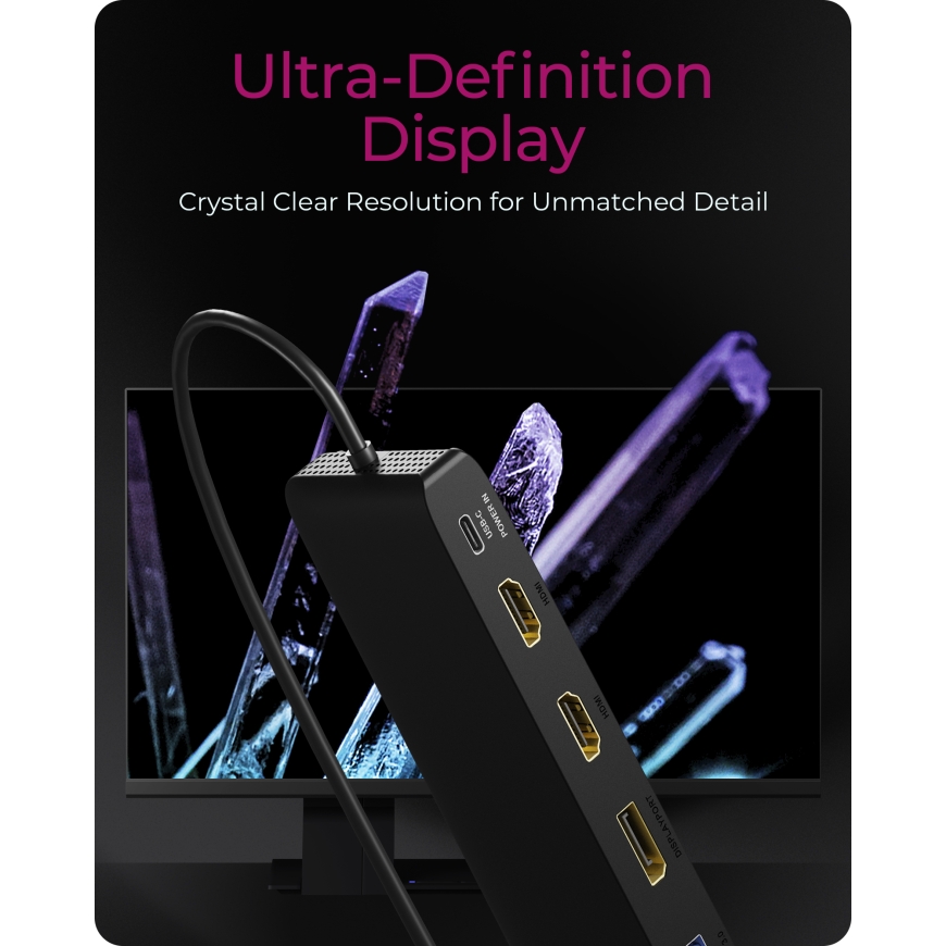 ICY BOX IB-DK2116-C Dok-ligzda USB 3.2 Gen 2 (3.1 Gen 2) Type-C Melns – 2