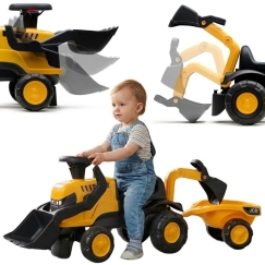 FALK JCB Tractor with Trailer, Fork, and Loader, Quiet Tires, 1-3 Years
