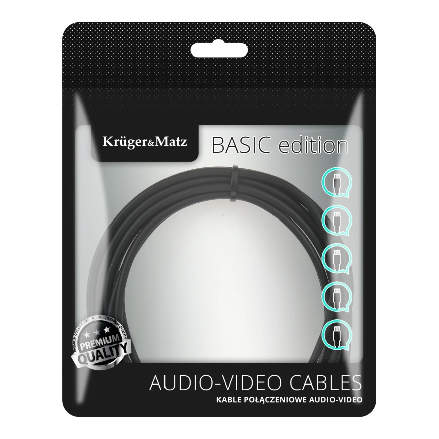 2 RCA to RCA Cable - 3m - Kruger & Matz - Basic – 3