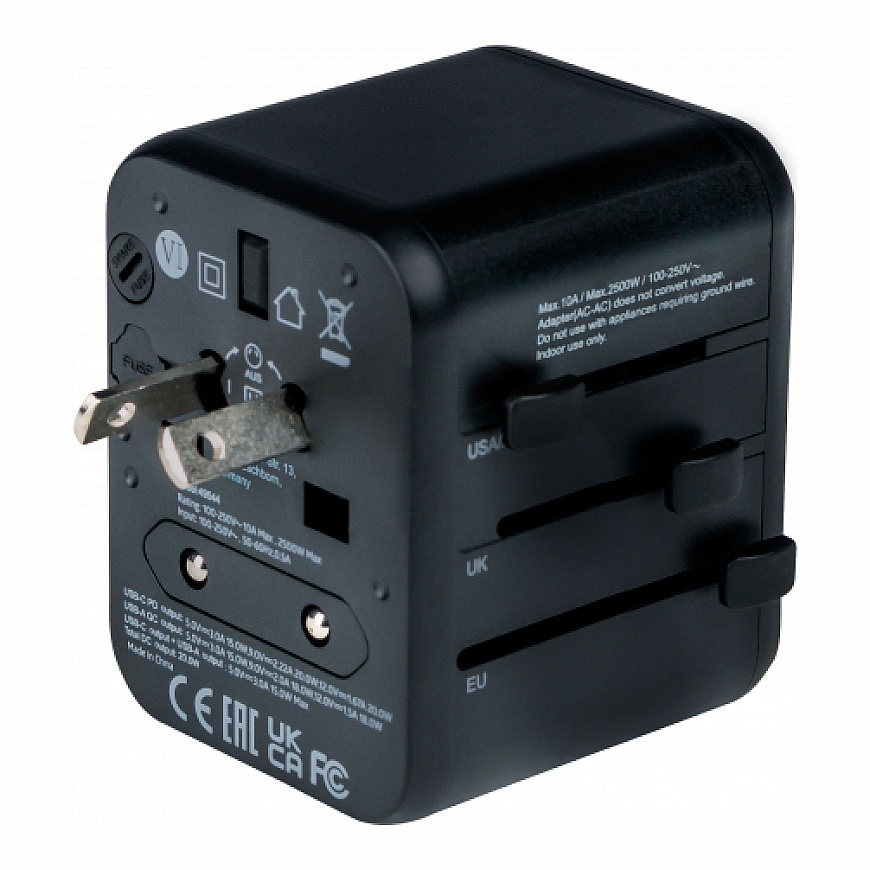 Verbatim 49544 elektriskās kontaktdakšas adapters Universāls Melns – 2