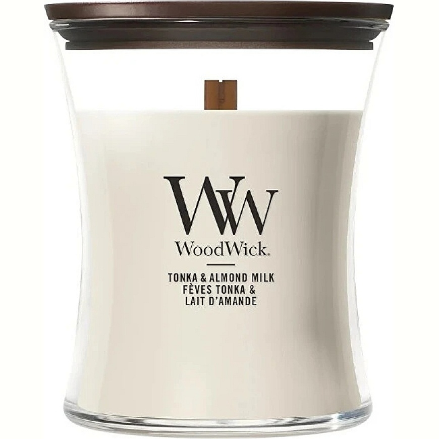 Woodwick Tonka un mandeļu piens
