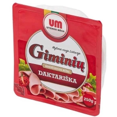 Utenos Mesa Вирта колбаса GIMINIŲ, нарезанная, высший сорт, 250 г
