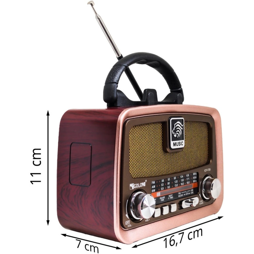 Nešiojamais virtuvės radio aparāts ar retro FM, Bluetooth, USB, SD. – 5