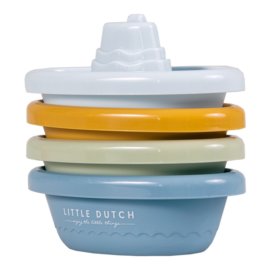 Rubo Toys Little Dutch Stackable Bath Boats Blue – 2