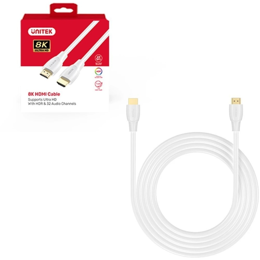 Unitek HDMI 2.1 8K HDR baltas 1,8m – 5