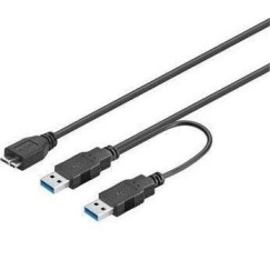 USB kaabel PremiumCord 2x USB-A - mikro B 0,3 m Must (ku3y01)