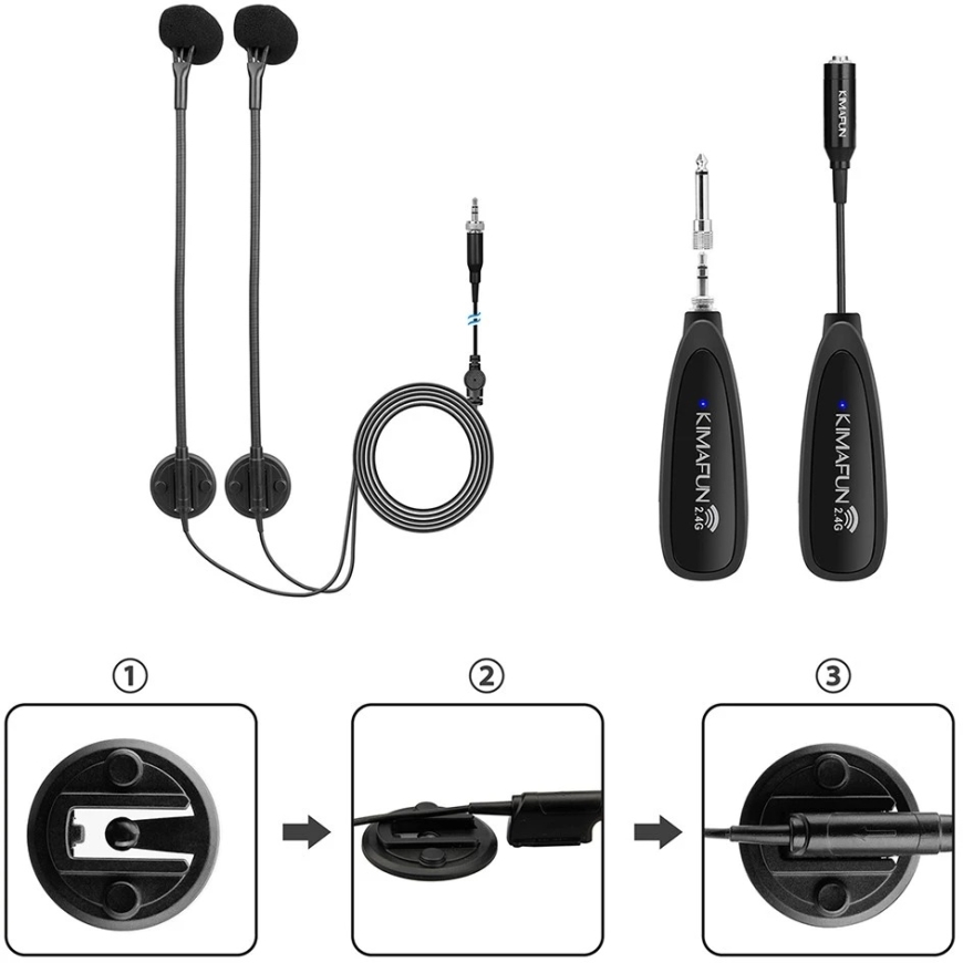 Kimafun CX710 Wireless Condenser Microphone System, 2.4 GHz, 15m Range – 3