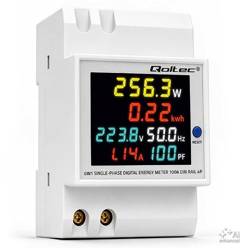 Qoltec Vienfazis skaitiklis 6v1 | enerģijas