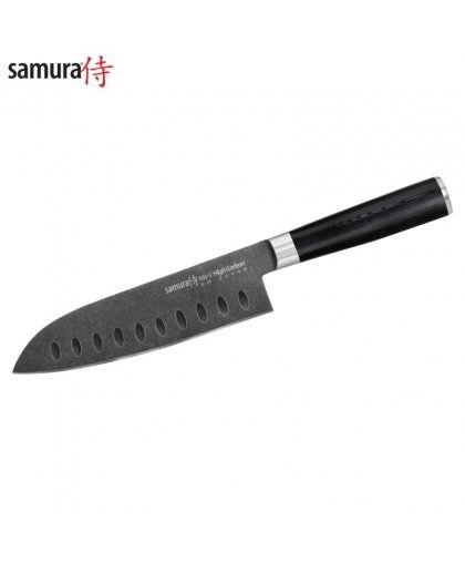 Samura MO-V Stonewash Univerālais lielais Santoku 7.0''/180 mm. no AUS 8 Japāņu tērauda 58 HRC