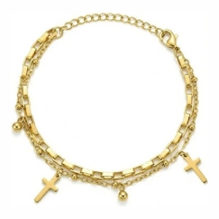 Marc Malone Auksota dviguba apyrankė „Leaf Gold“ MCB260614G