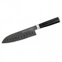 Samura MO-V Stonewash Santoku hollow ground 7.0''/180 mm. from AUS 8 Japanese steel 59 HRC
