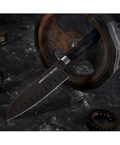 Samura MO-V Stonewash Самый Большой сантоку 7.0''/180 mm. из AUS 8 Японской из стали 59 HRC – 6