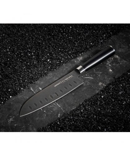 Samura MO-V Stonewash Univerālais lielais Santoku 7.0''/180 mm. no AUS 8 Japāņu tērauda 58 HRC – 7