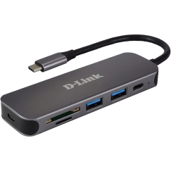 D-Link DUB-2325 док-станция для ноутбука USB Type-C Серый