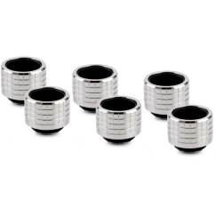 Thermal Grizzly DeltaMate Compression Fitting, Brass – Gloss Nickel, HT16, Pack of 6