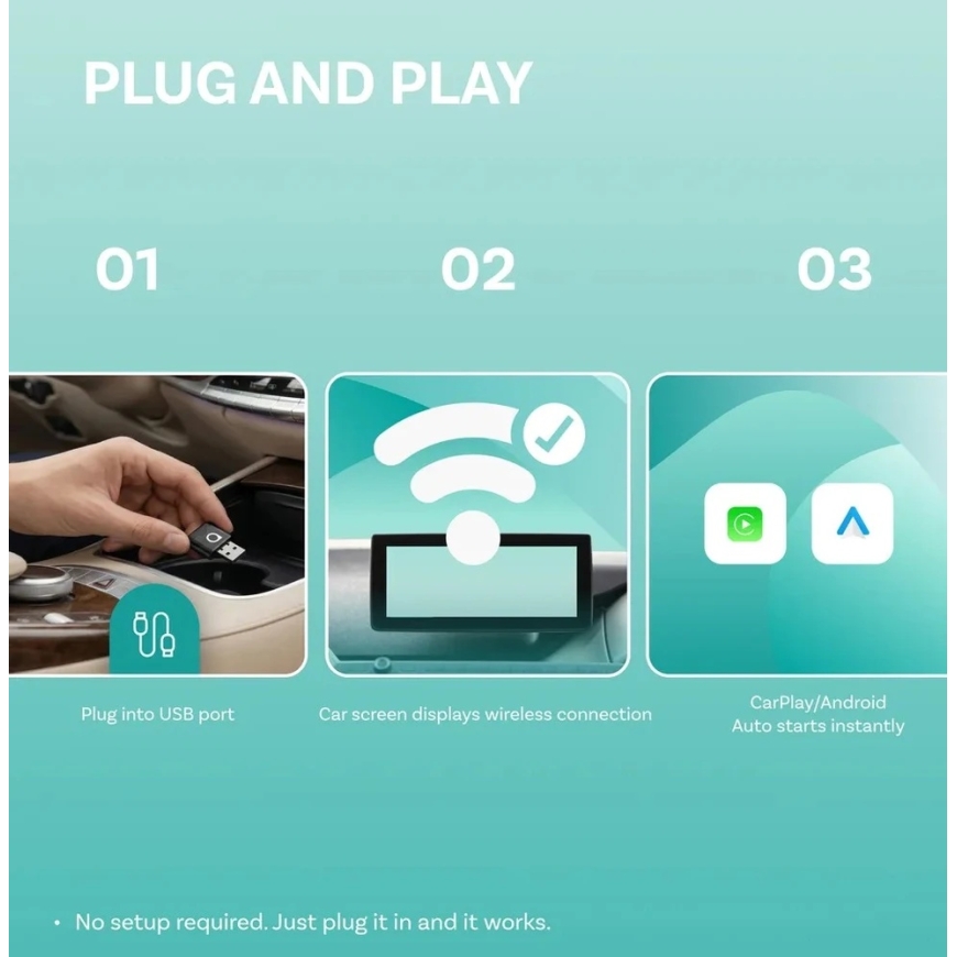 Wireless CarPlay/Android Auto adapter Ottocast Mini Aura black CA530-T – 2