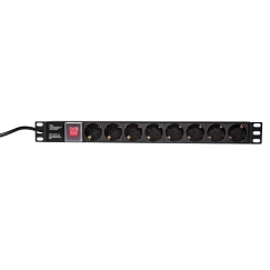 LogiLink PDU8C01 tehonjakeluyksikkö 8 AC-pistorasia(a) 1U Musta