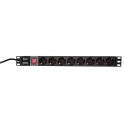 LogiLink PDU8C01 блок распределения питания 8 розетка(и) 1U Черный
