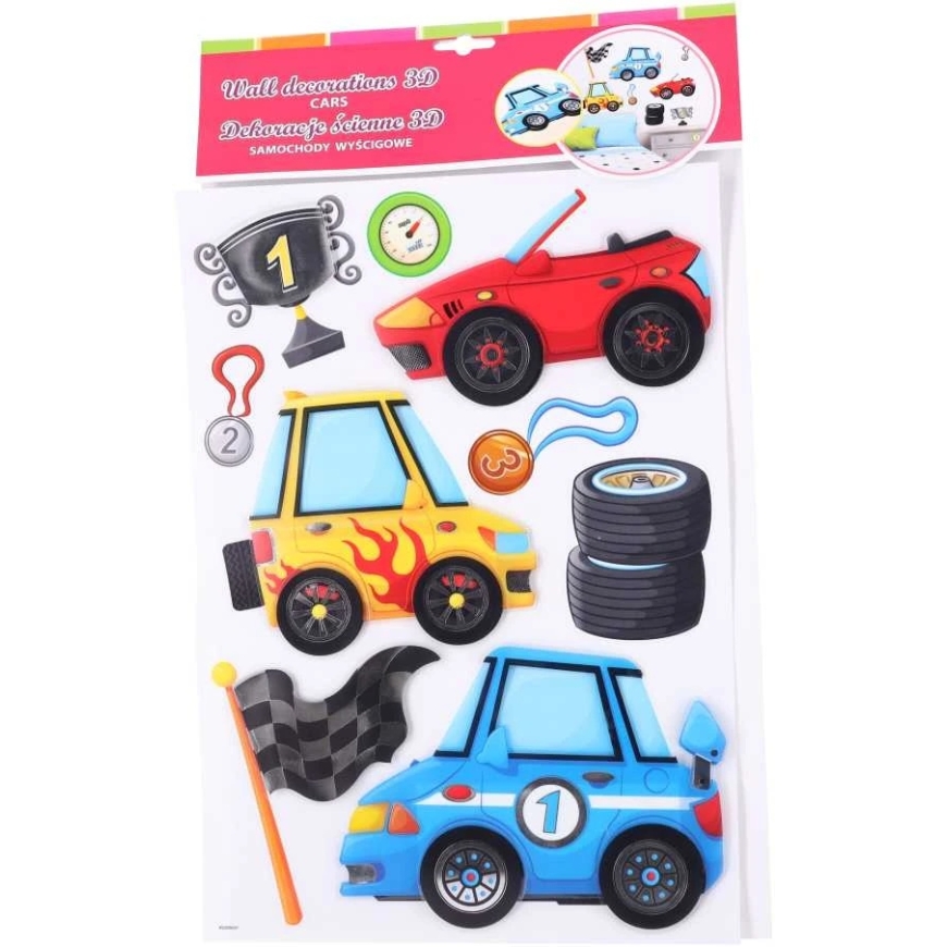 Marko 3D-seinäkoristeet seinäkoristelu - autot