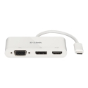 D-Link 3-in-1 USB-C to HDMI/VGA/DisplayPort Adapter