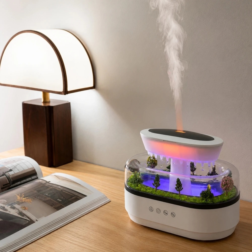 Lean Oro Humidifier, Aroma Diffuser, Rain Effect, LED Lighting, Power Source – 5
