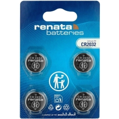 Baterija – Renata CR2032 litija 3 V, 260 mAh, 4 gab.