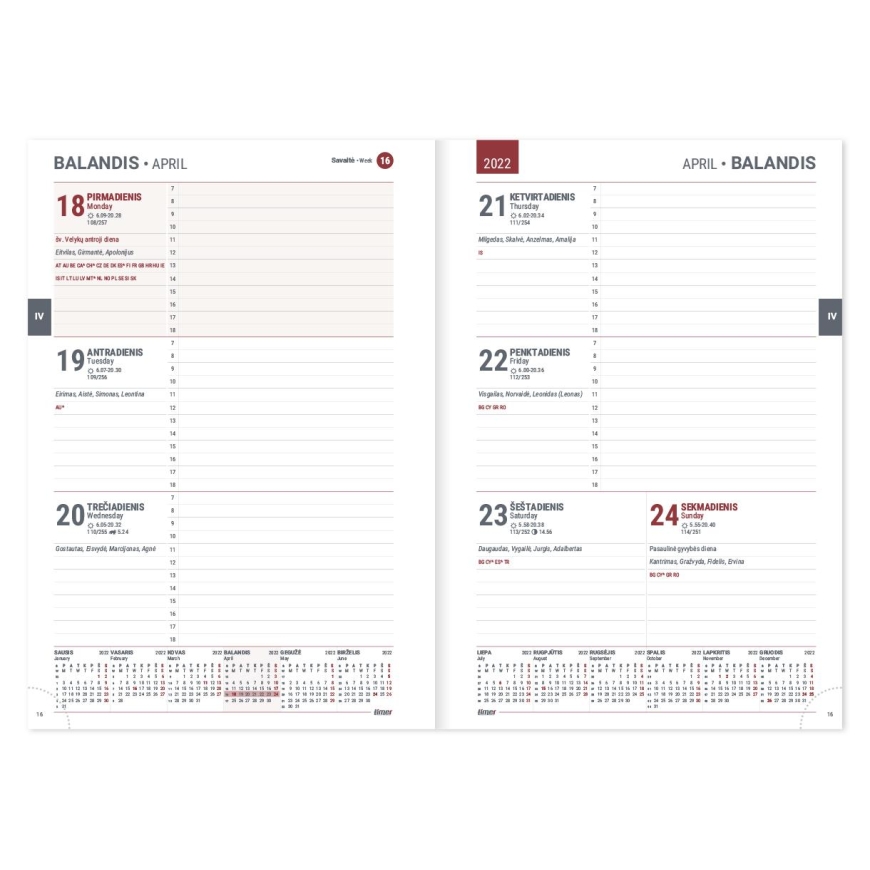 Timer Calendar Week 2026, A5, PU, dark blue color. – 2