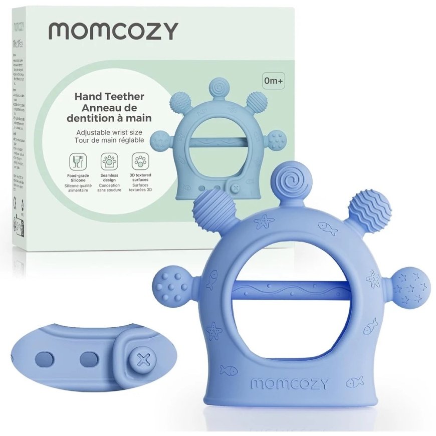 MOMCOZY SILICON TOY FOR INFANTS, BLUE