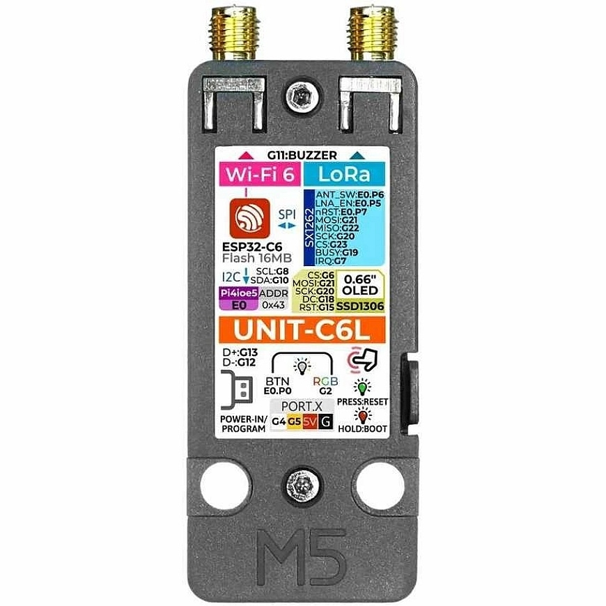 Seeed Studio Device C6L – LoRa module for Meshtastic – SX1262, ESP32-C6 – M5Stack U202 – 4