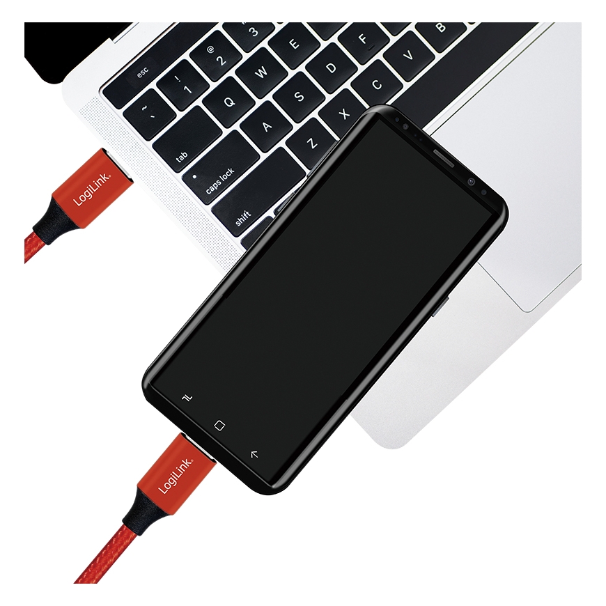 LogiLink CU0156 USB kabelis USB 2.0 1 m USB C Raudona – 3