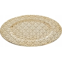 Atmosphera Decorative Plate Mat with Geometric Pattern, Gold, Ø 33 cm Atmosphera Decorative Plate Mat with Geometric Pattern, Gold, Ø 33 cm
