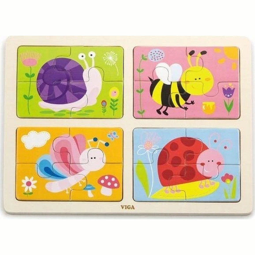 Viga Toys Viga Dėlionė 16 gabaliņu
