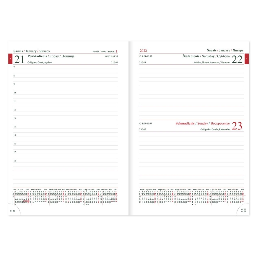 Ajakava Kalendarium MANAGER Day 2027, A5, PVC, musta – 2