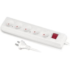 Plastrol Stationary Extension Cord with Five-Socket Plug Block