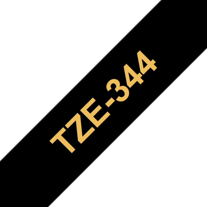 Brother TZE-344 markeerimisteip Kuldne mustal taustal